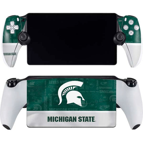 Michigan State University Jersey Split PlayStation Portal Remote Player Skin