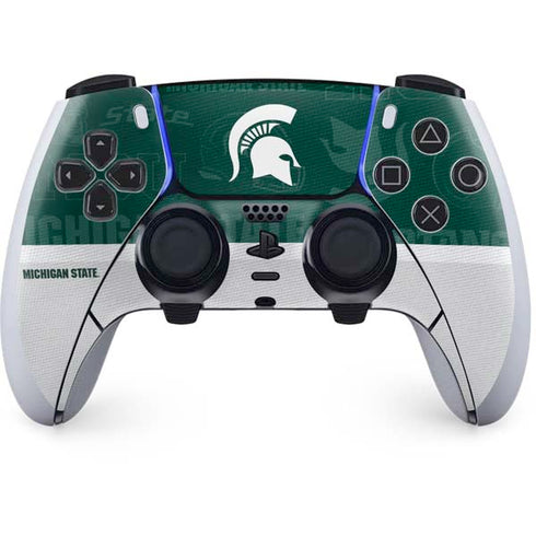 Michigan State University Jersey Split PS5 DualSense Edge Pro Controller Skin