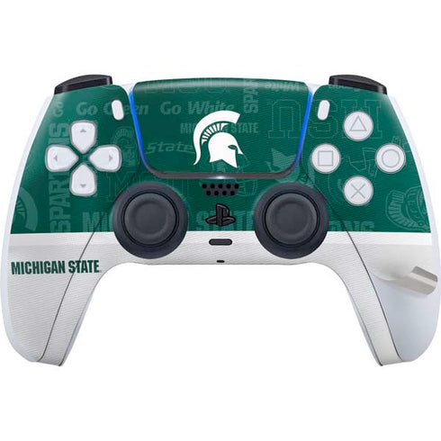 Michigan State University Jersey Split PS5 Pro Disk Bundle Skin