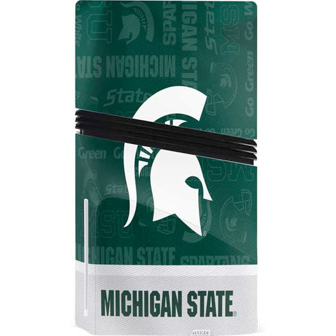 Michigan State University Jersey Split PS5 Pro Disk Console Skin