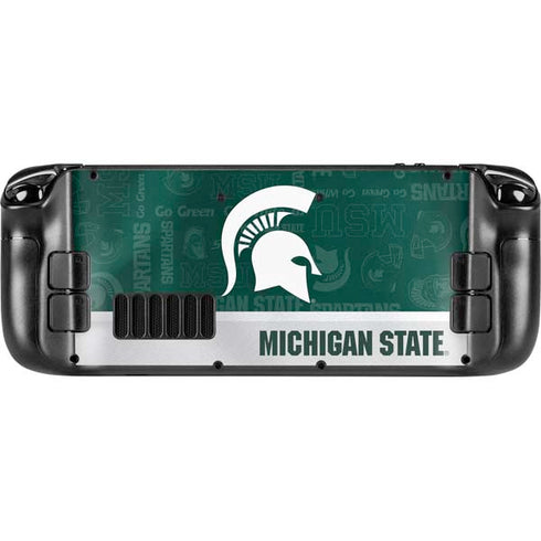 Michigan State University Jersey Split Steam Deck Handheld Gaming Computer OLED Skin
