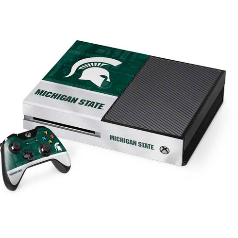 Michigan State University Jersey Split Xbox One Console and Controller Bundle Skin
