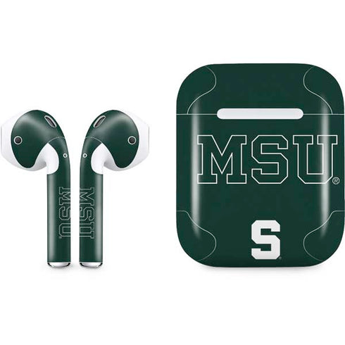 Michigan State University MSU Letters Apple AirPods Skin