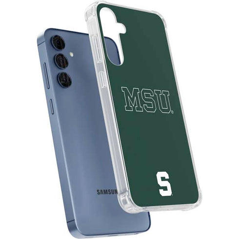 Michigan State University MSU Letters Galaxy A35 5G Clear Case
