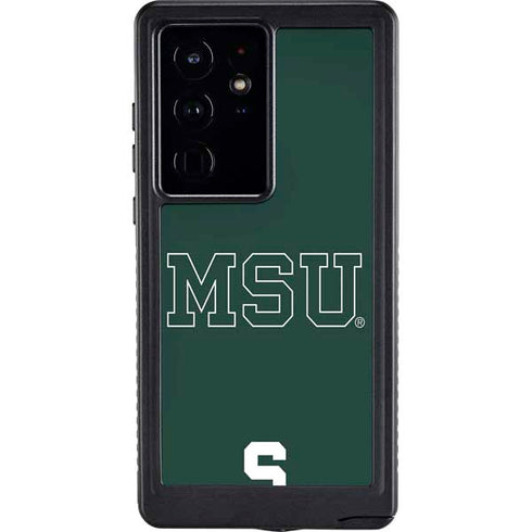 Michigan State University MSU Letters Galaxy S24 Ultra Waterproof Case