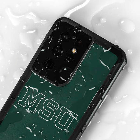 Michigan State University MSU Letters Galaxy S24 Ultra Waterproof Case