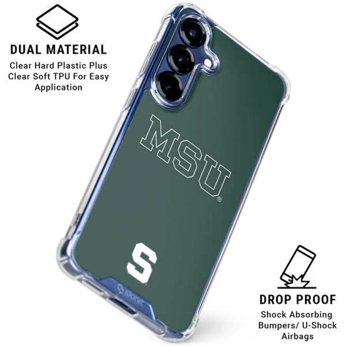 Michigan State University MSU Letters Galaxy S25 Plus Clear Case
