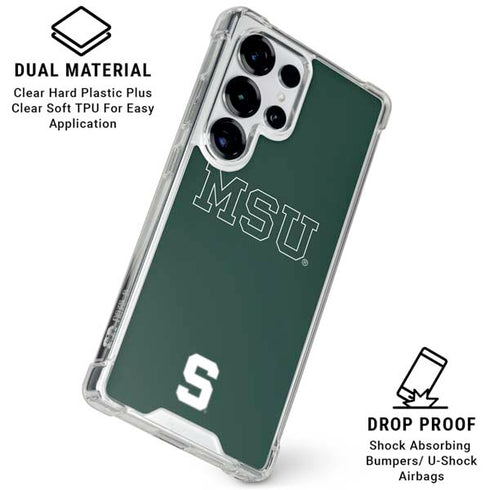 Michigan State University MSU Letters Galaxy S26 Ultra Clear Case