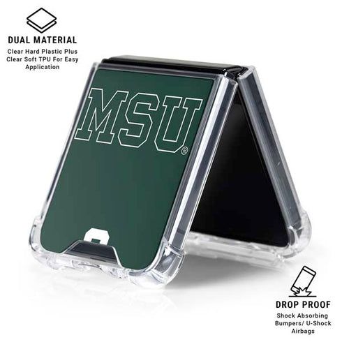 Michigan State University MSU Letters Galaxy Z Flip6 Clear Case
