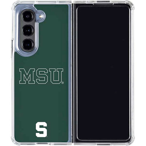 Michigan State University MSU Letters Galaxy Z Fold5 5G Clear Case