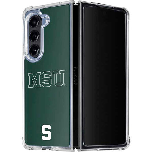 Michigan State University MSU Letters Galaxy Z Fold5 5G Clear Case