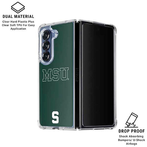 Michigan State University MSU Letters Galaxy Z Fold6 Clear Case