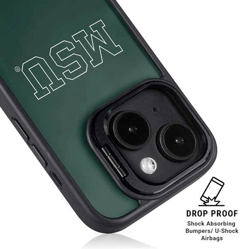 Michigan State University MSU Letters iPhone 14 Plus Kickstand Case