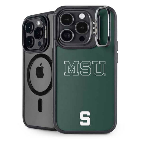Michigan State University MSU Letters iPhone 14 Pro Max Kickstand Case