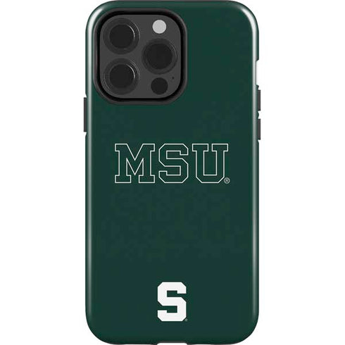 Michigan State University MSU Letters iPhone 15 Pro Impact Case