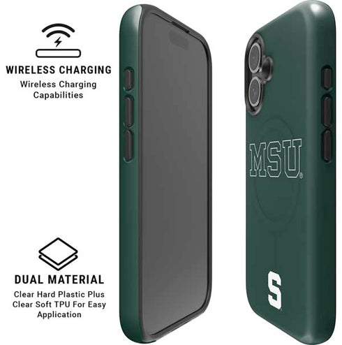 Michigan State University MSU Letters iPhone 16 Magsafe Impact Case