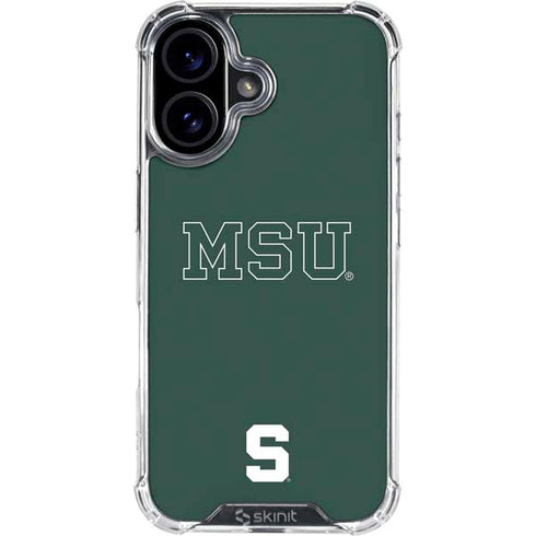 Michigan State University MSU Letters iPhone 16 Plus Clear Case