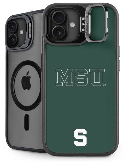 Michigan State University MSU Letters iPhone 16 Plus Kickstand Case