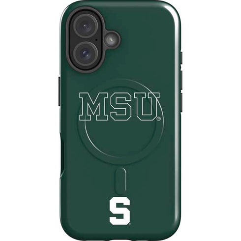 Michigan State University MSU Letters iPhone 16 Plus Magsafe Impact Case