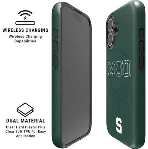Michigan State University MSU Letters iPhone 16 Plus Magsafe Impact Case