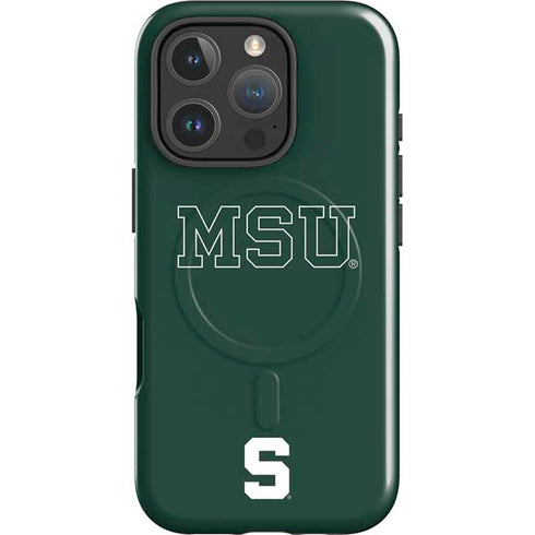 Michigan State University MSU Letters iPhone 16 Pro Magsafe Impact Case