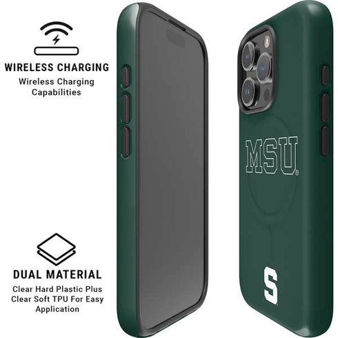 Michigan State University MSU Letters iPhone 16 Pro Magsafe Impact Case