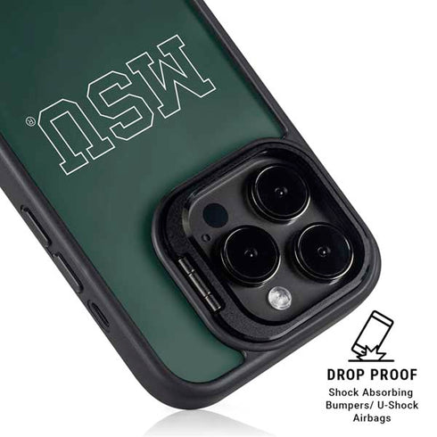 Michigan State University MSU Letters iPhone 16 Pro Max Kickstand Case