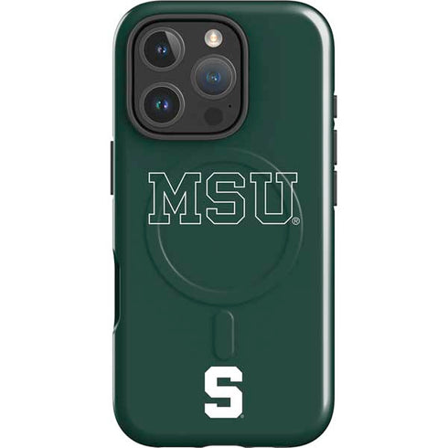 Michigan State University MSU Letters iPhone 16 Pro Max Magsafe Impact Case