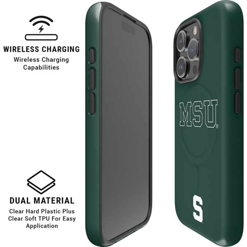 Michigan State University MSU Letters iPhone 16 Pro Max Magsafe Impact Case