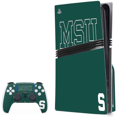 Michigan State University MSU Letters PS5 Pro Disk Bundle Skin