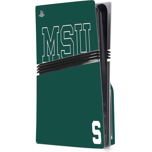 Michigan State University MSU Letters PS5 Pro Disk Console Skin