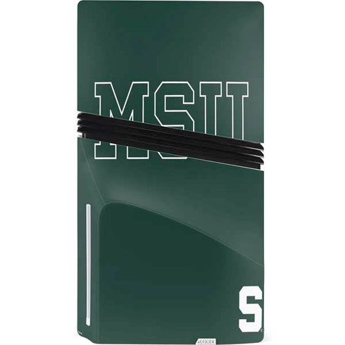 Michigan State University MSU Letters PS5 Pro Disk Console Skin