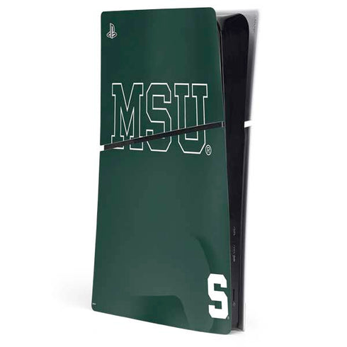 Michigan State University MSU Letters PS5 Slim Digital Edition Console Skin