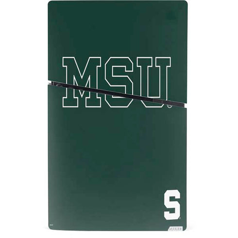 Michigan State University MSU Letters PS5 Slim Digital Edition Console Skin