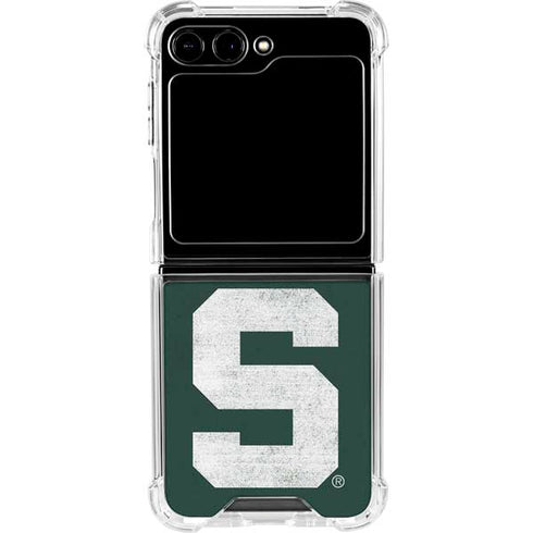 Michigan State University Spartans Away Grey S Galaxy Z Flip6 Clear Case