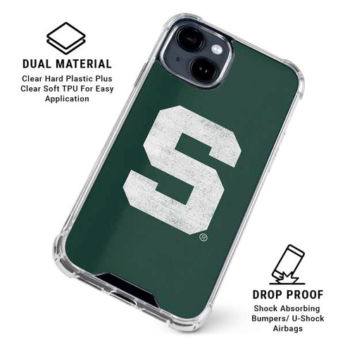 Michigan State University Spartans Away Grey S iPhone 15 Clear Case