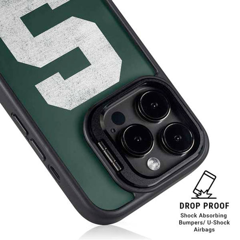 Michigan State University Spartans Away Grey S iPhone 15 Pro Kickstand Case