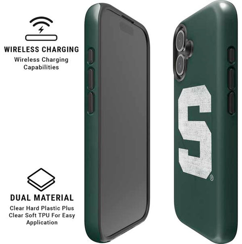 Michigan State University Spartans Away Grey S iPhone 16 Magsafe Impact Case