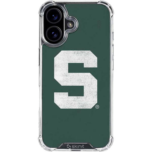 Michigan State University Spartans Away Grey S iPhone 16 Plus Clear Case
