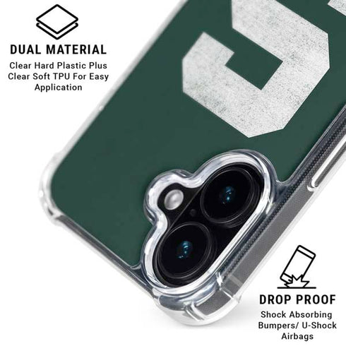 Michigan State University Spartans Away Grey S iPhone 16 Plus Clear Case