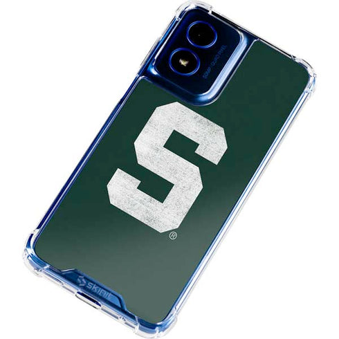 Michigan State University Spartans Away Grey S Moto G 5G (2024) Clear Case