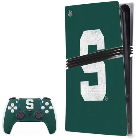 Michigan State University Spartans Away Grey S PS5 Pro Bundle Skin