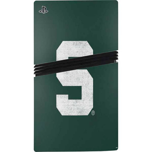 Michigan State University Spartans Away Grey S PS5 Pro Disk Console Skin