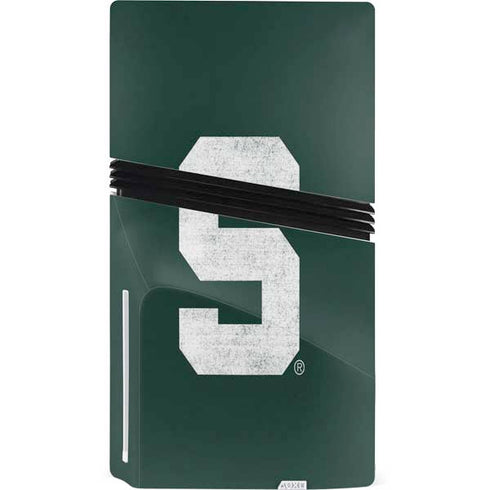 Michigan State University Spartans Away Grey S PS5 Pro Disk Console Skin