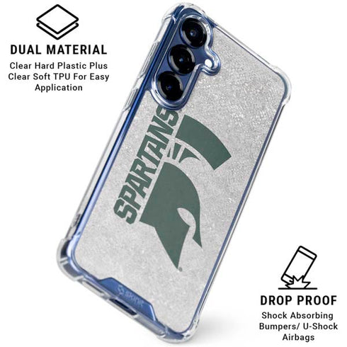 Michigan State University Spartans Half Logo Galaxy S25 Plus Clear Case