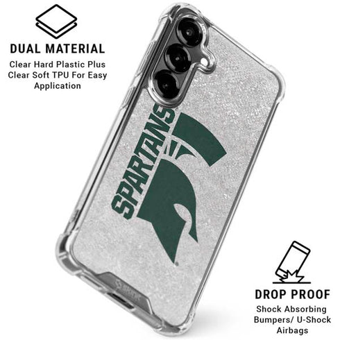 Michigan State University Spartans Half Logo Galaxy S26 Clear Case