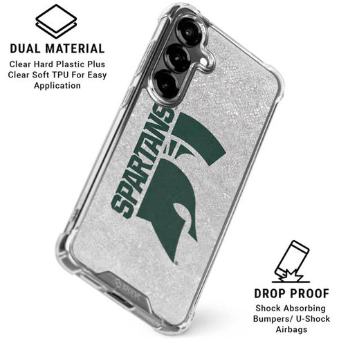 Michigan State University Spartans Half Logo Galaxy S26 Plus Clear Case