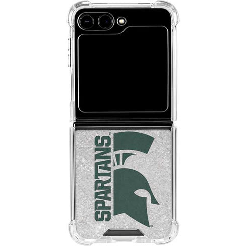 Michigan State University Spartans Half Logo Galaxy Z Flip6 Clear Case