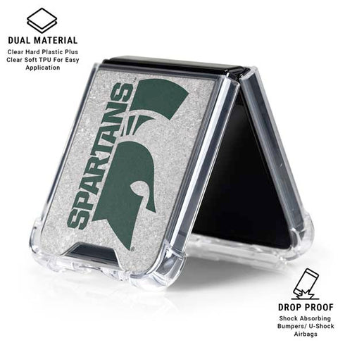 Michigan State University Spartans Half Logo Galaxy Z Flip6 Clear Case