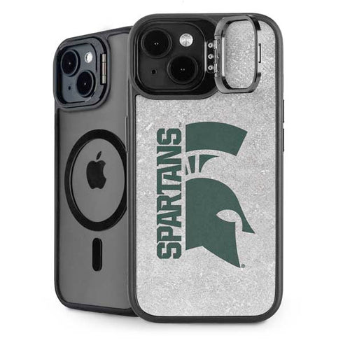 Michigan State University Spartans Half Logo iPhone 15 Plus Kickstand Case